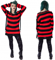 Punkový pruhovaný pletený svetr - OrianaJumperred
