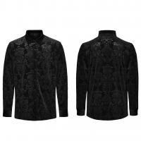 GOTHIC VAMPIRE BLACK VELVET SHIRT - WY-1541