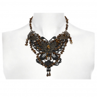 BUTTERFLY RELIQUARY BROWN NECKLACE - WS-778/CO