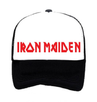 IRON MAIDEN - Logo - schwarz-weiße Trucker-Mesh-Cap