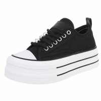 Dámské nízké tenisky - černé  - 88303-blackSET