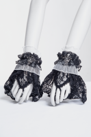 Gothic Dolly Black and White Gloves - 1018BW