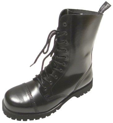 Boots & Braces 10dírkové boty, lesklá ocelová špička - BB10