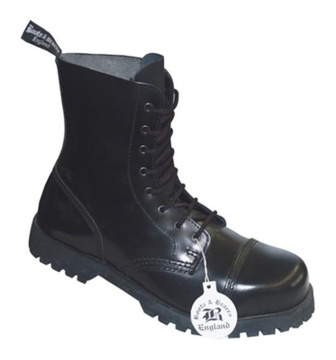 Boots & Braces 8 dírkové boty, lesklá ocelová špička -  BB601200s