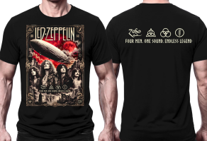LED ZEPPELIN - Four Men, One Sound, Endless Legend - černé pánské triko